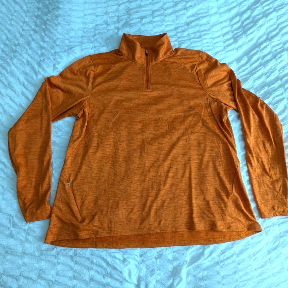 REI Co-op Midweight Half Zip Base Layer Shirt Women's XL Orange Pullover Hiking